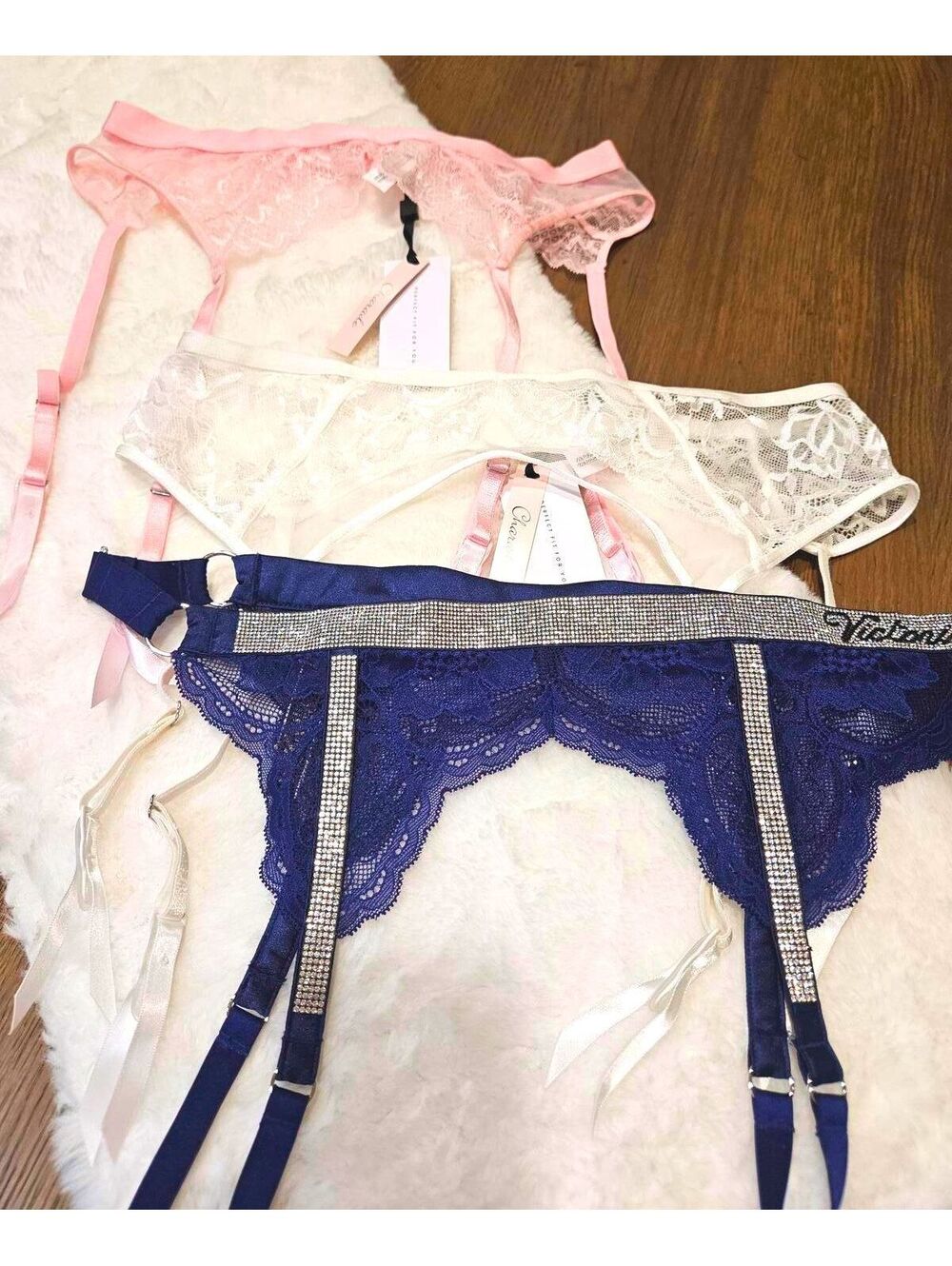 Set of 3 Lace Garters- Victoria's Secret & Charade Lingerie Size M